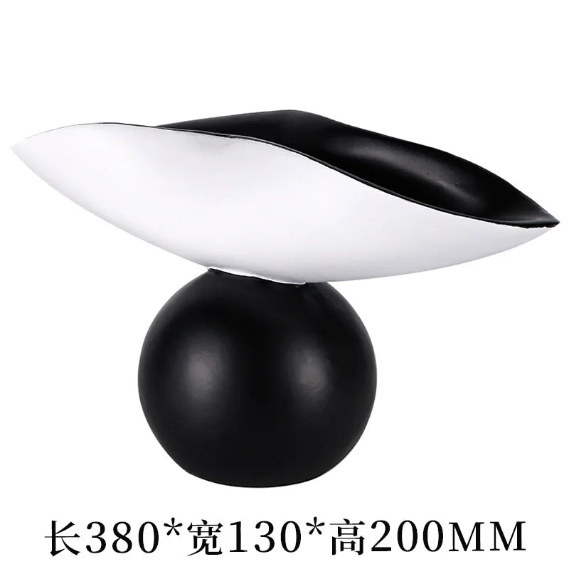 Afralia™ Resin Spherical Tray: Black White Desktop Storage Container Decorative Geometric Ornaments