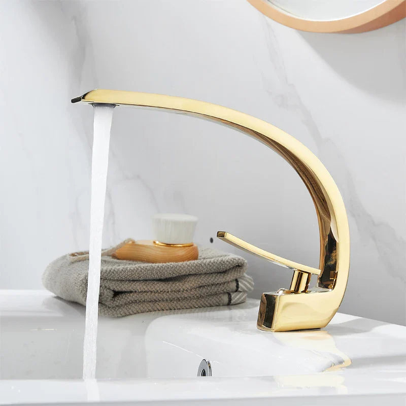 Afralia™ Modern Brass Basin Mixer Faucet with Single Handle for Bathroom Sink