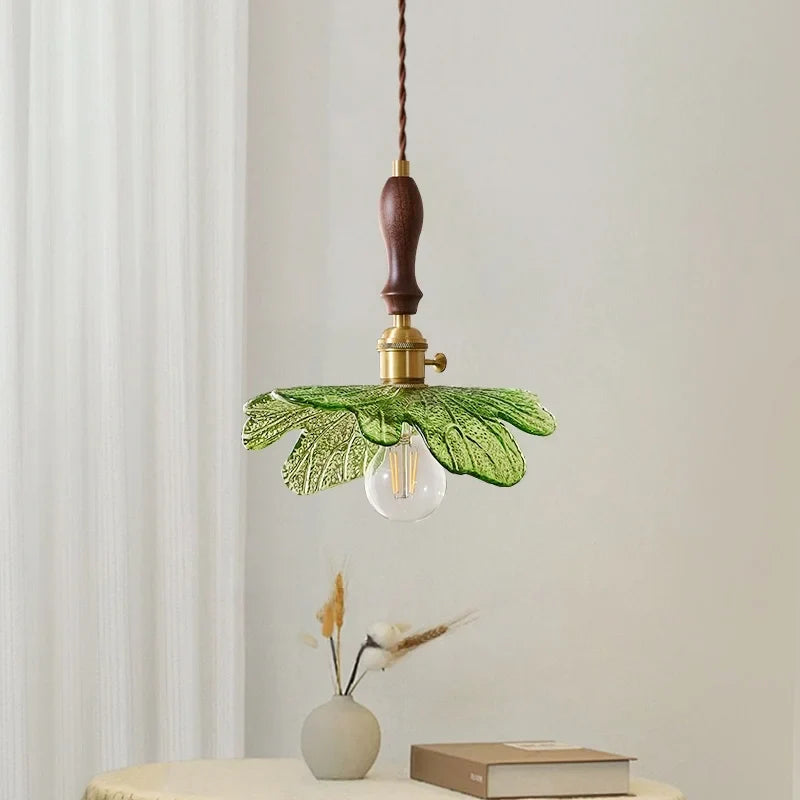 Afralia™ Copper Wood Glass LED Pendant Lamp - French Minimalist Design for Home Decor