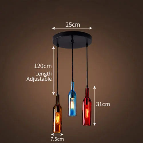 Afralia™ Nordic Wine Bottle Pendant Light LED Chandelier for Home Decor