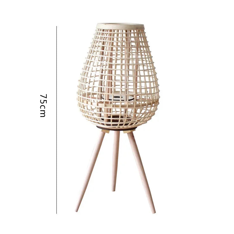 Afralia™ Wood Stand Candle Holders Japanese Nordic Style Lantern Modern Home Decor