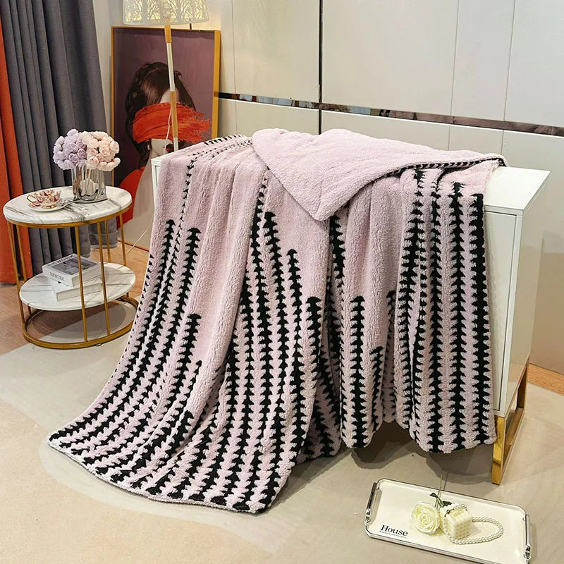 Afralia™ Double Layer Lamb Fleece Blanket: Soft & Warm for Office, Bedroom, Sofa.