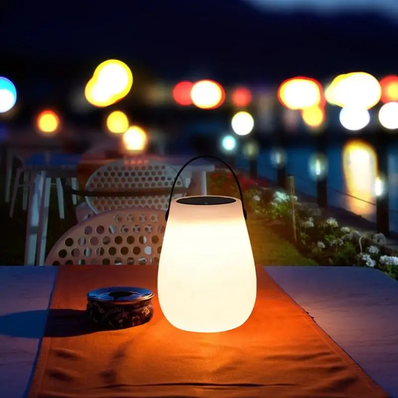 Afralia™ Solar LED Tabletop Lantern with Silicone Handle