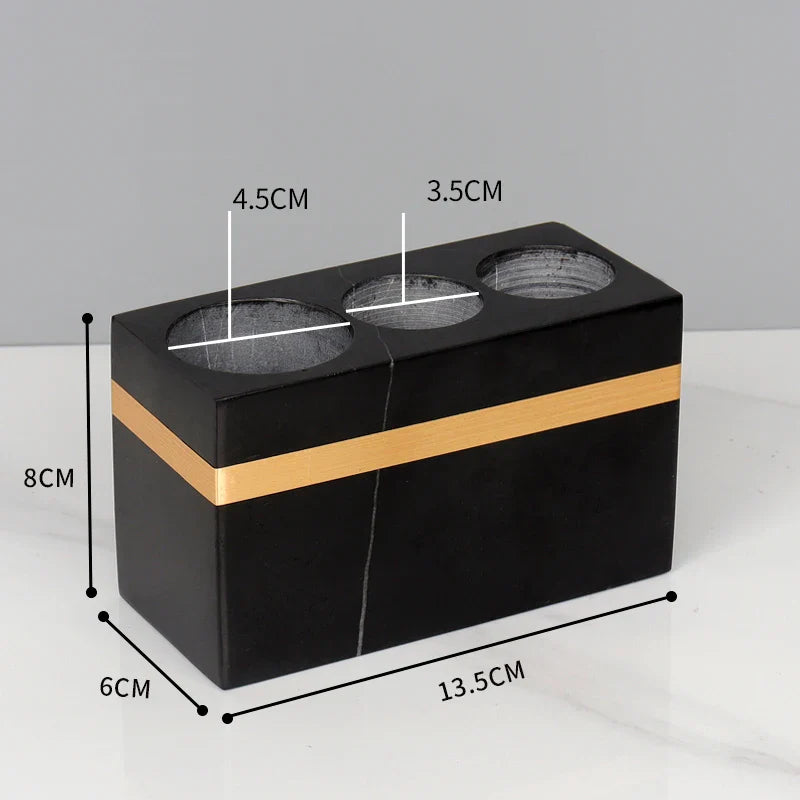 Afralia™ Nero Marquina Marble Bathroom Set - Golden Luxury Bathroom Accessories