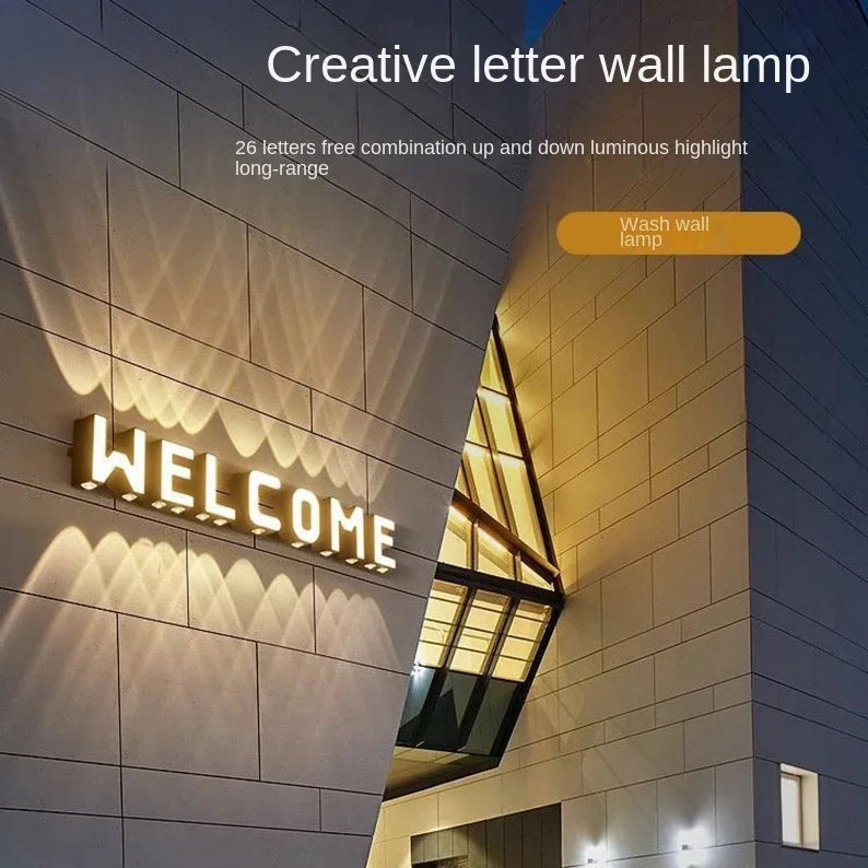 Afralia™ LED Up Down Digital Wall Light for Shop Store Porch Advertising