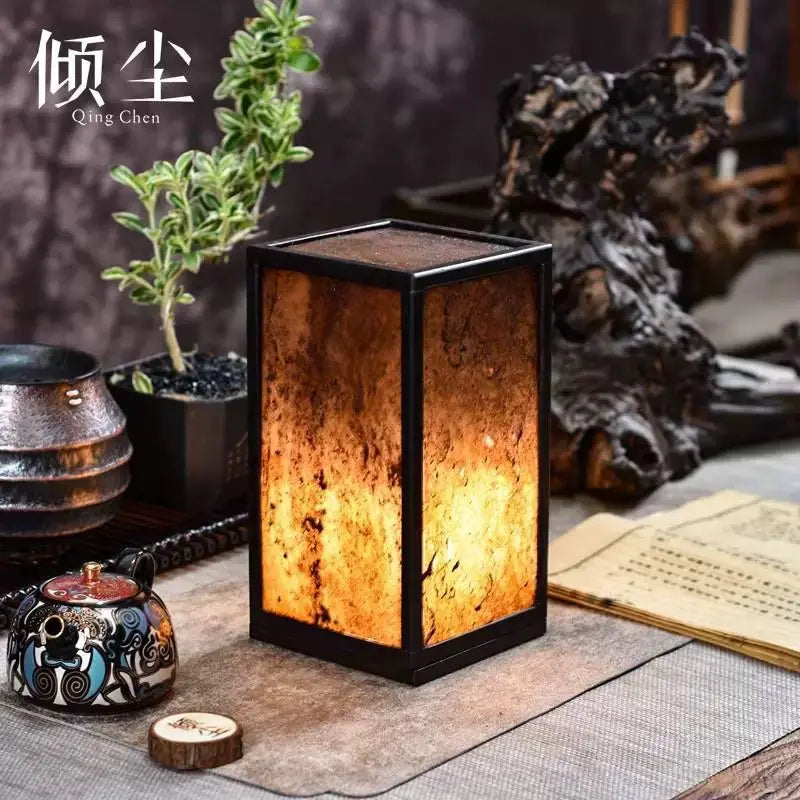 Afralia™ Hedge Stone Candle Holder: Ancient Decorative Amber Table Lamp