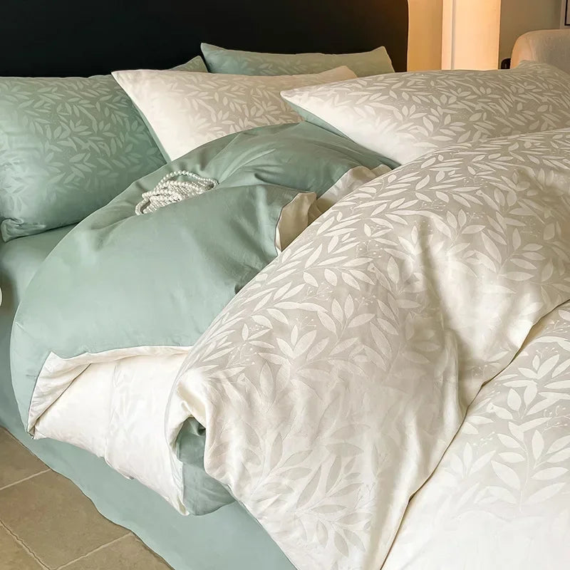 Afralia™ Luxury Jacquard Satin Cotton Bedding Sets for Adults