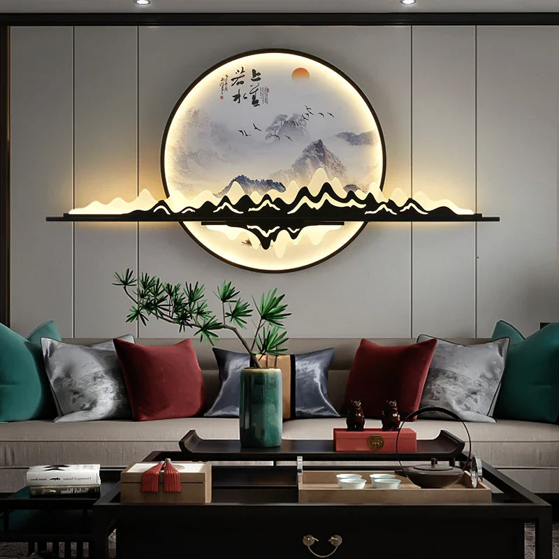 Afralia™ Landscape LED Wall Picture Light for Home Living Bedroom Study