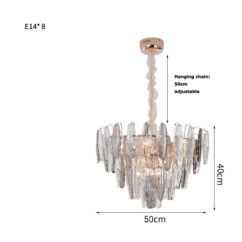 Afralia™ Gold Crystal Chandelier Lighting for Living Room