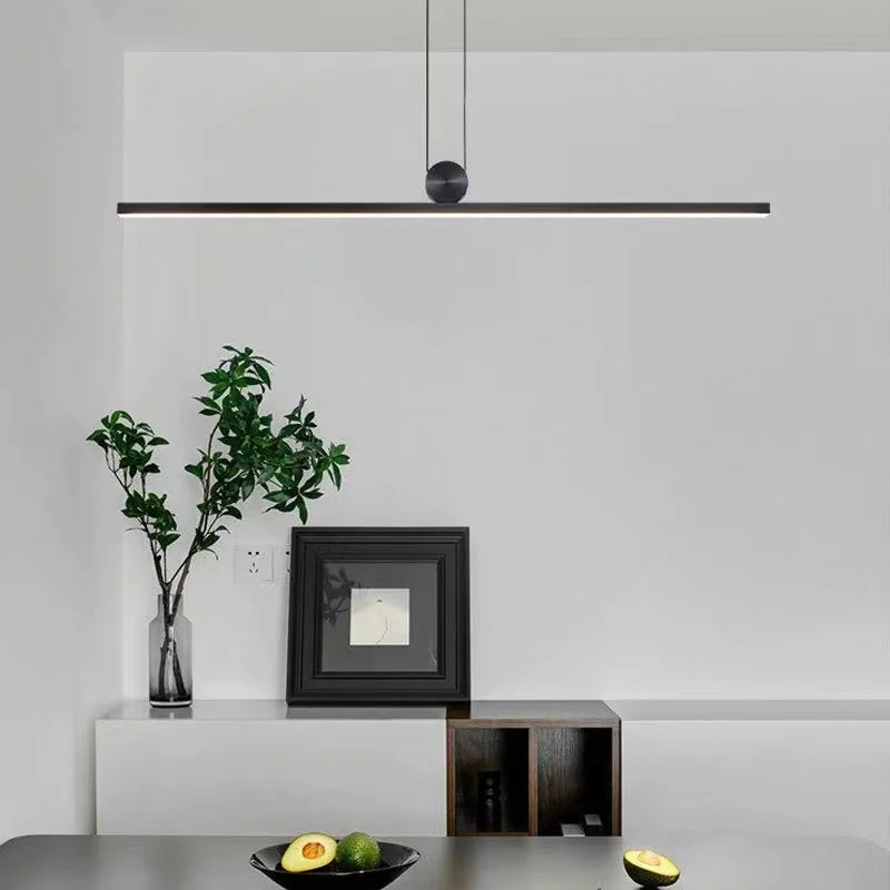 Afralia™ Modern Black Led Pendant Lamp for Dining Table, Minimalist Lighting for Home Decor