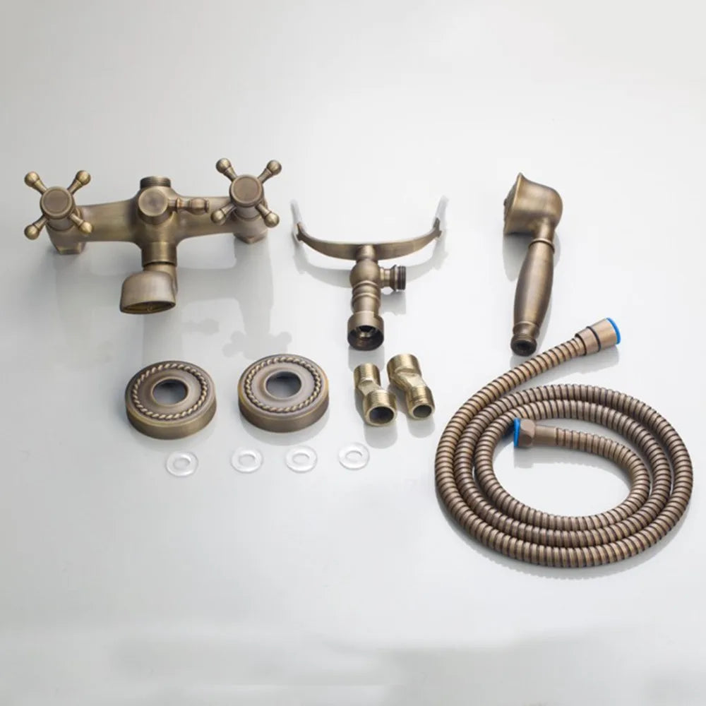 Afralia™ Antique Bass Wall Mounted Shower Mixer Set