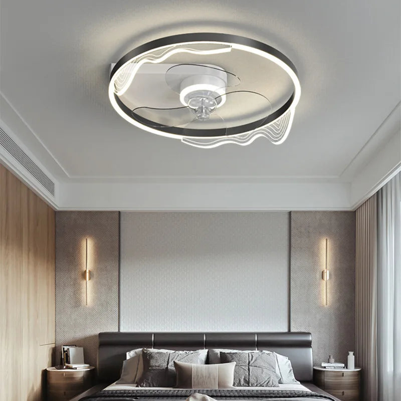 Afralia™ Ceiling Fan Light with Invisible Blades, Remote Control, Modern Design, Silent Operation