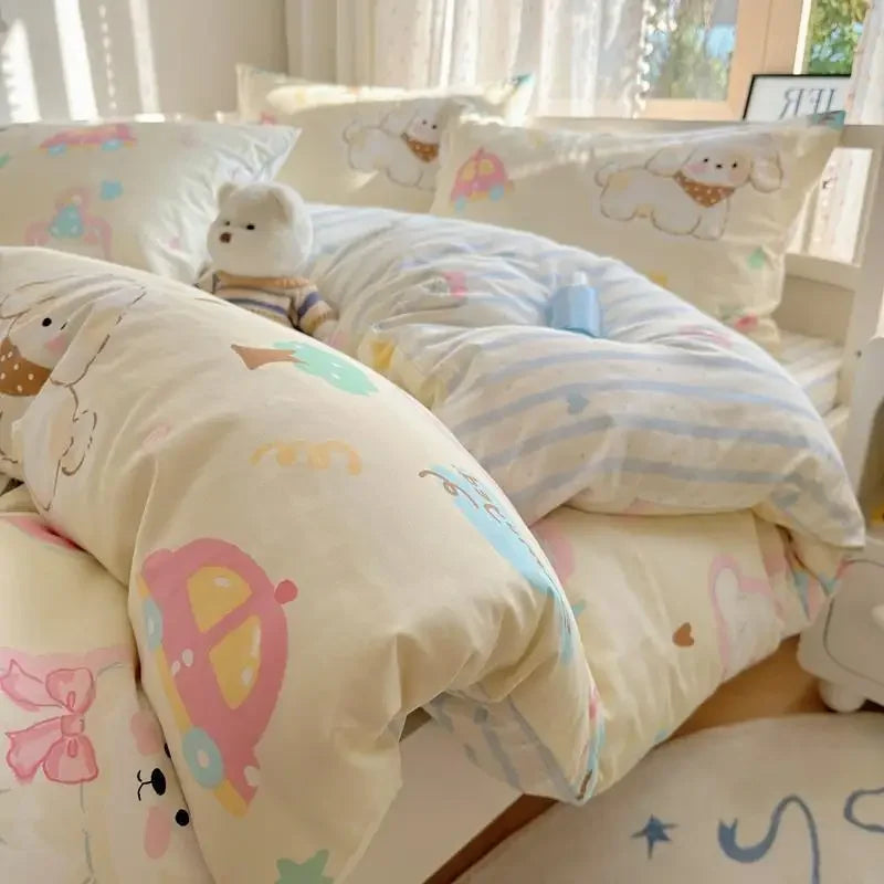 Afralia™ Spring Cotton Printed Duvet Set: Soft, Breathable, Cute Design, Various Sizes