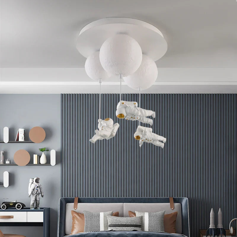Afralia™ Astronaut Globe Ceiling Light for Kids Room - 18cm/20cm/25cm