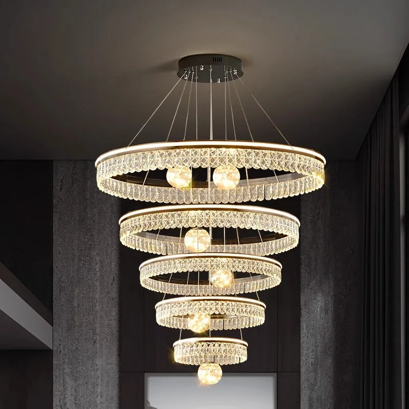 Afralia™ LED Rings Pendant Light Chandelier for Living Room and Dining Room