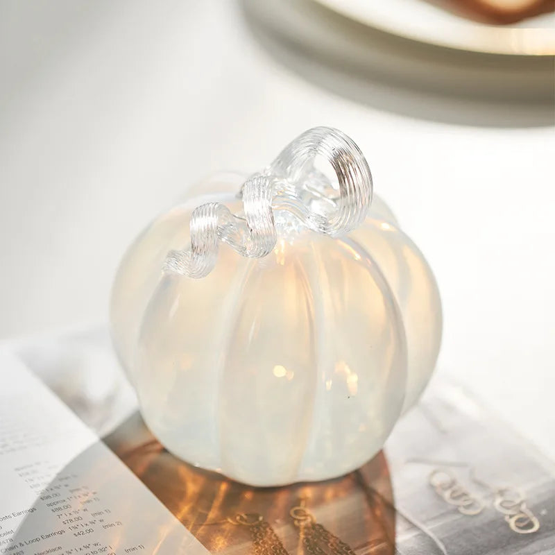 Afralia™ Gradient Glass Pumpkin Decorative Figurine for Home Decoration