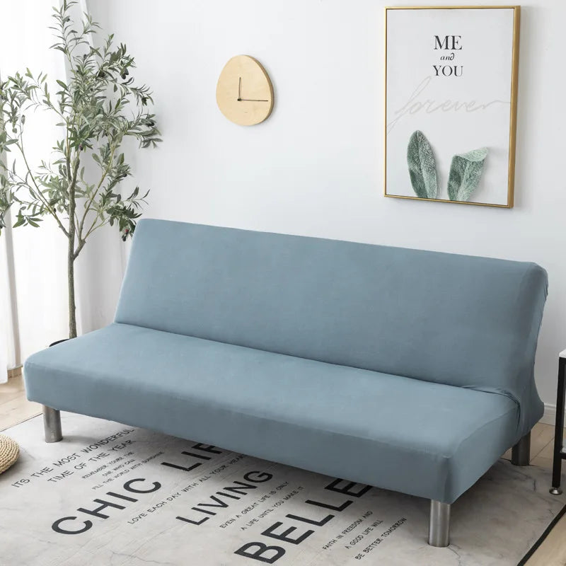 Afralia™ Solid Color Elastic Sofa Bed Cover Stretch Removable Washable Slipcover