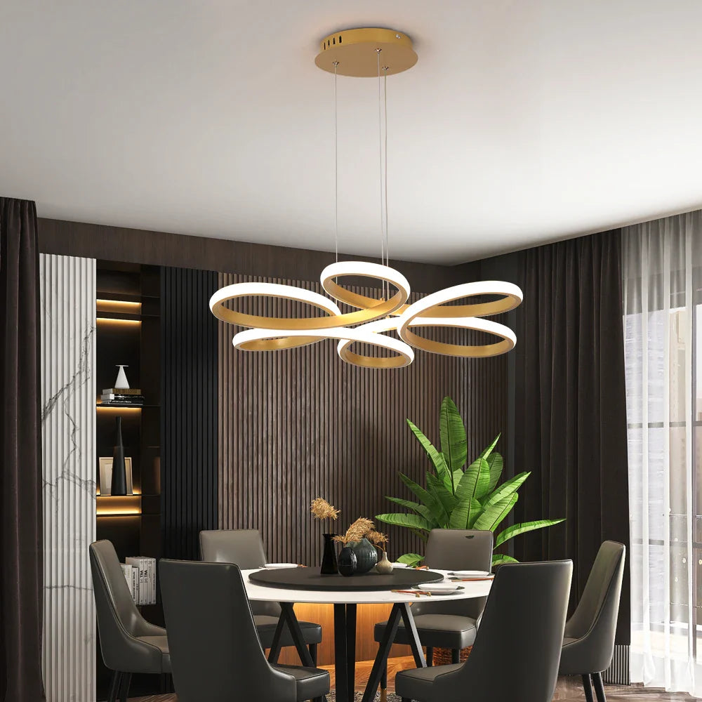 Nordic Twist LED Pendant Light by Afralia™ - Modern Acrylic Chandelier for Kitchen, Dining, Aisle