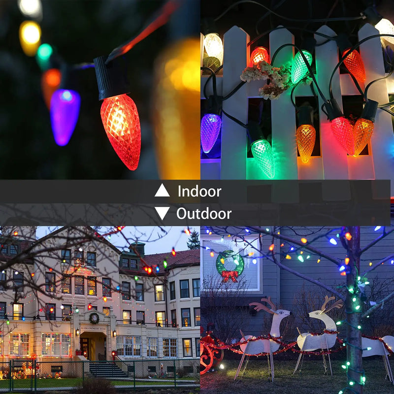 Afralia™ Colorful LED Bulb: Faceted E12 Candelabra Base RGB for Christmas String Lights