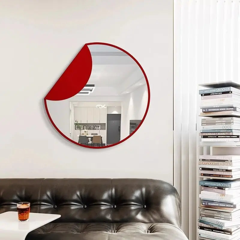 Afralia™ Red Abstract Luxury Bathroom Mirror Painting
