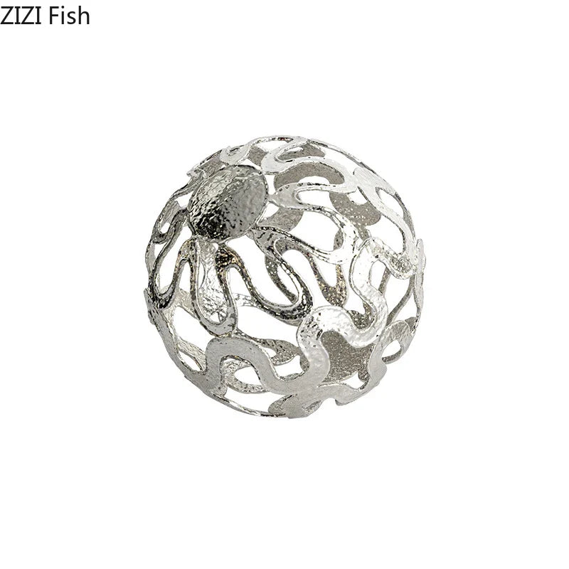 Afralia™ Silver Ball Metal Ornaments, Geometric Desk Decoration, Abstract Room Decor Craft
