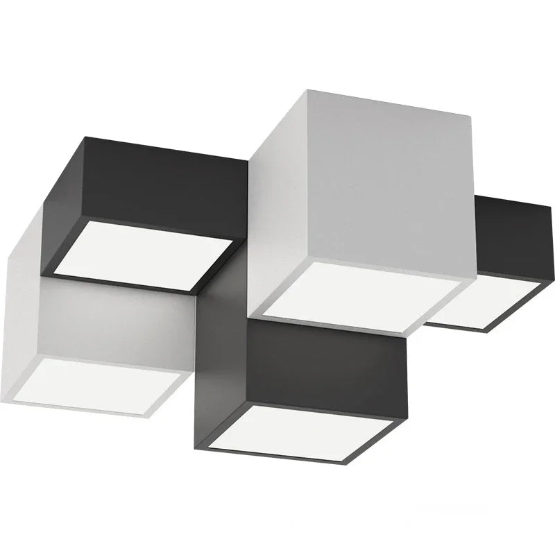 Afralia™ Nordic Black White LED Ceiling Lamp for Stylish Living Room, Bedroom, Office Lighting