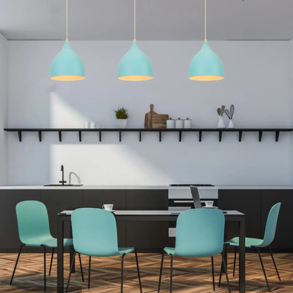 Afralia™ Blue Nordic Pendant Lights E27 Modern Hanging Lamps for Living Dining Kitchen
