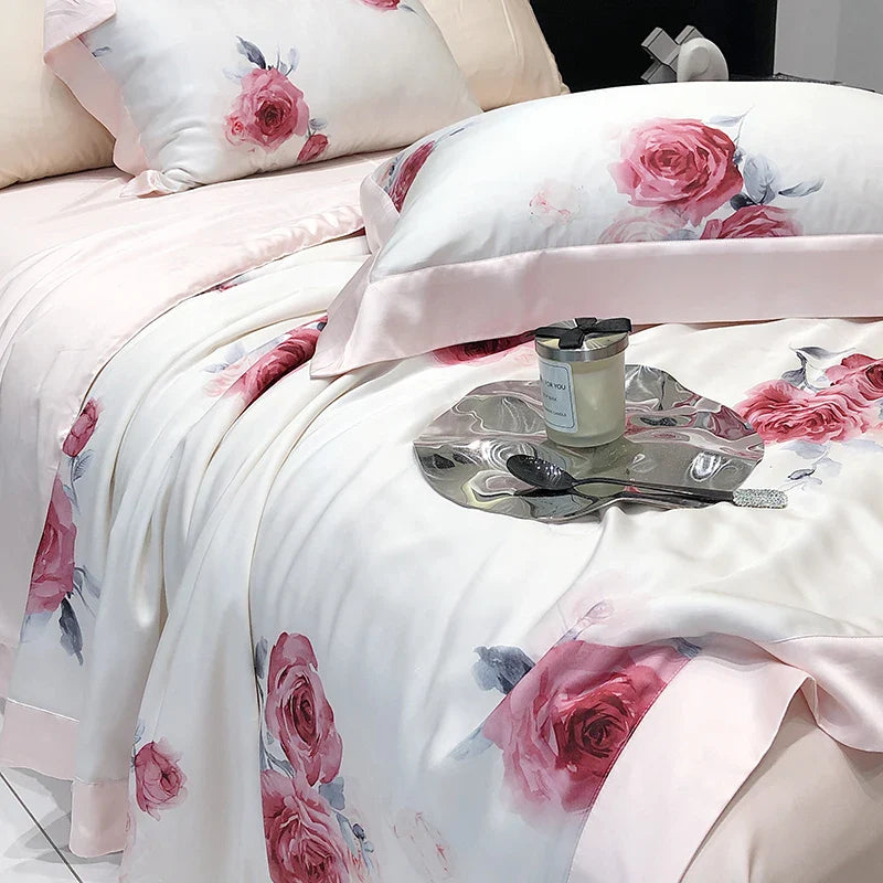 Afralia™ Summer Quilt Bedding Set: Soft Lyocell Fiber Comforter, Sheet, Pillowcases - 4Pcs