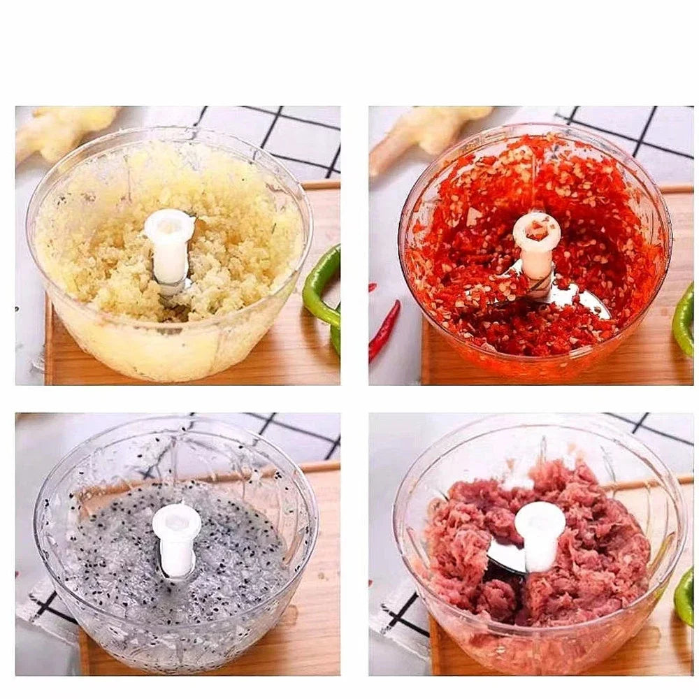 Afralia™ Manual Food Processor Cutter Chopper Mincer Slicer Onion Garlic Handheld Slicer