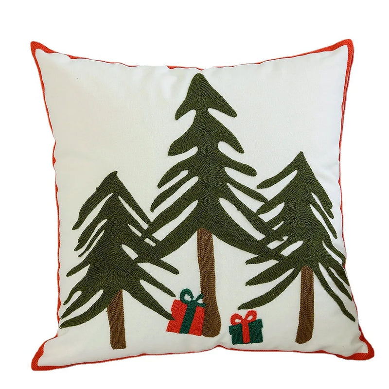 Afralia™ Embroidered Reindeer Christmas Pillow Cover - 45x45cm