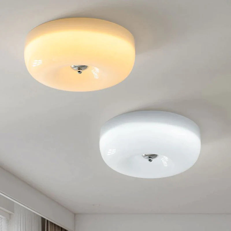 Afralia™ Nordic Minimalist LED Ceiling Light in White/Beige for Home Interior