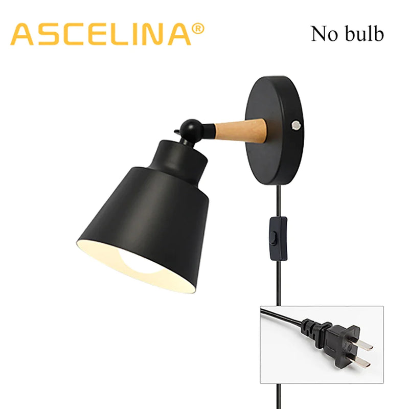 Afralia™ Wooden LED Wall Lamp Modern Nordic Indoor Lighting Bedroom Living Room Light