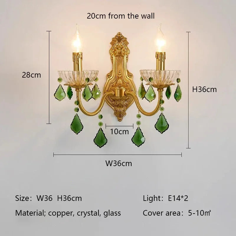 Afralia™ Green Crystal Chandelier for Living Room - Bohemian Style LED Pendant Lighting