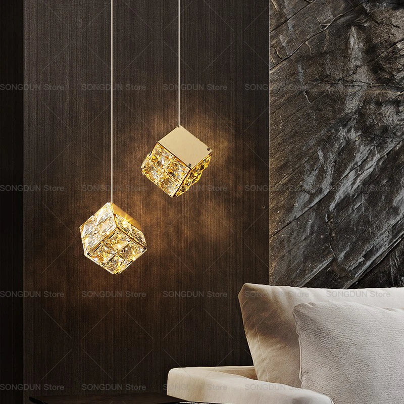 Afralia™ Crystal Bedside Chandelier Wall Light for Designer Living Room and Hotel Bedroom