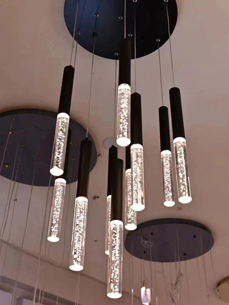 Afralia™ Cylindrical Chandelier: Modern Nordic Indoor Lighting for Living Room, Staircase & Ceiling