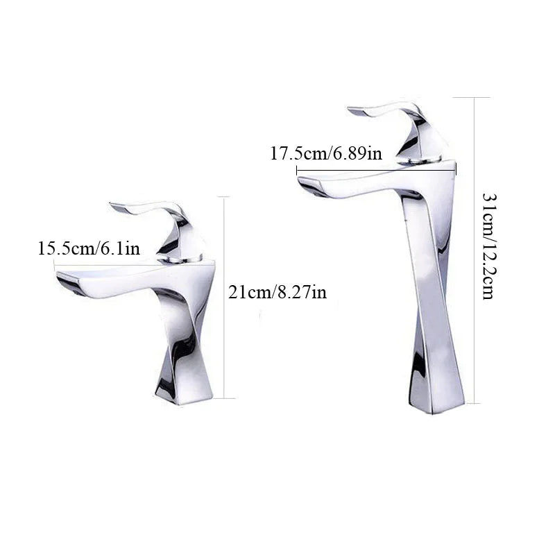 Afralia™ Single Handle Deck Mounted Bathroom Sink Faucet Hot Cold Mixer Tap