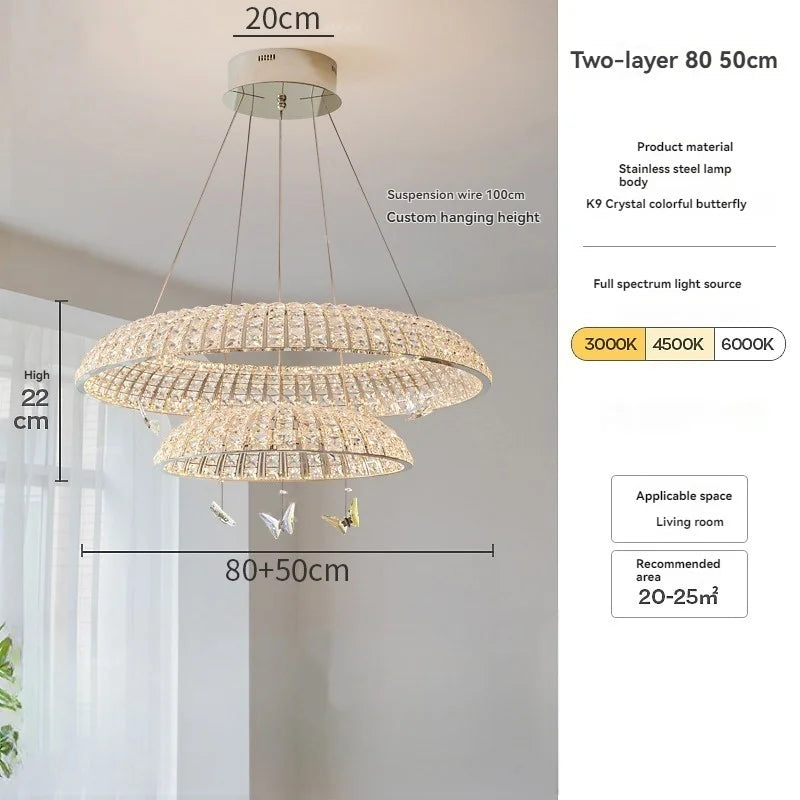 Afralia™ Crystal Chandelier Modern Luxury Villa Hall Main Light