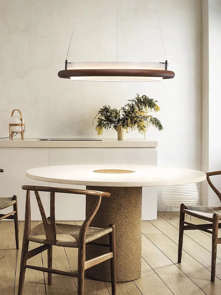 Afralia™ Wood Ceiling Chandelier LED Dining Room Hanging Lamps