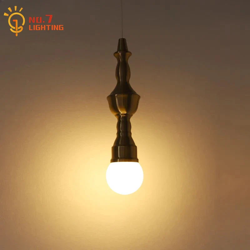 Afralia™ Vintage Industrial Glass Iron Pendant Lights Gold Lustre Roman Column Lamp