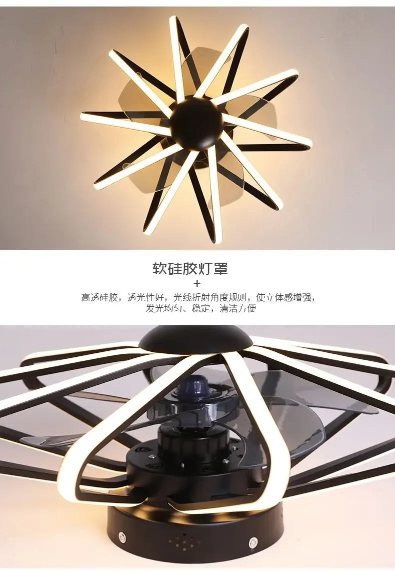 Afralia™ Bladeless Ceiling Fan with Dimmable LED Lights and Remote - Reversible Timing, Modern Design