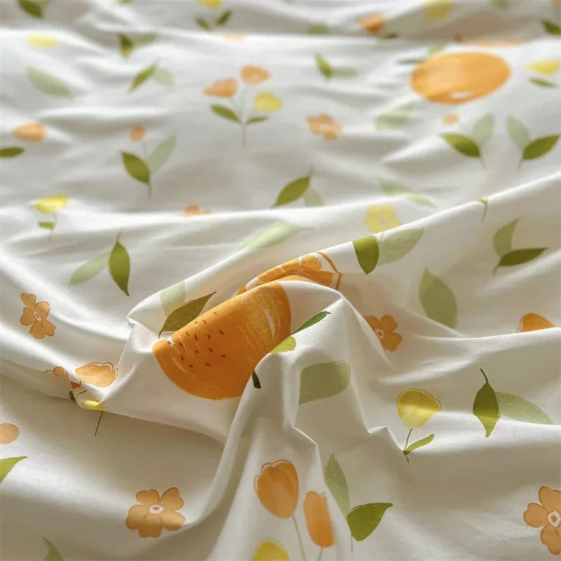 Afralia™ Small Floral Cotton Bedding Set for Soft Skin-Friendly Duvet Cover Sets
