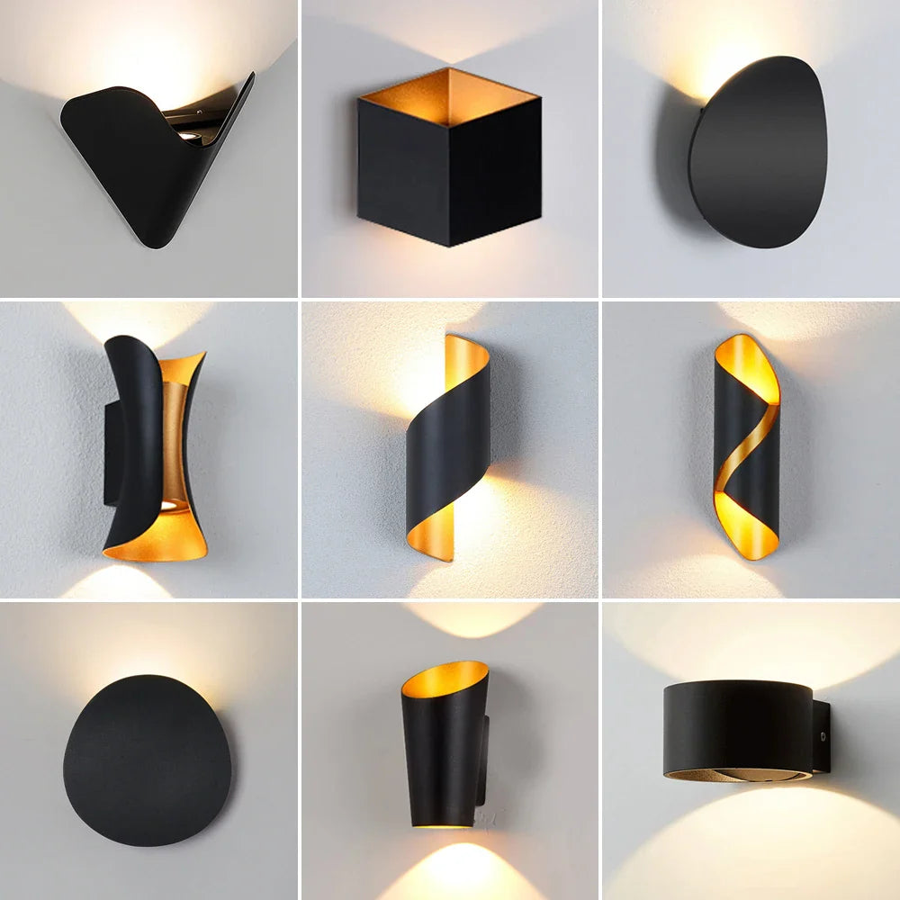 Afralia™ Modern Nordic Aluminum LED Wall Lamp for Living Room Bedroom Bedside Sconce