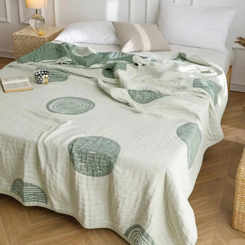 Afralia™ Cotton Gauze Summer Blanket, Soft Breathable Single Double Bed Nap Blanket