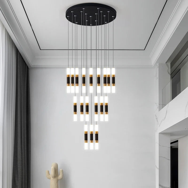 Afralia™ LED Staircase Chandelier: Modern Duplex Home Lighting for Architectural Decoration