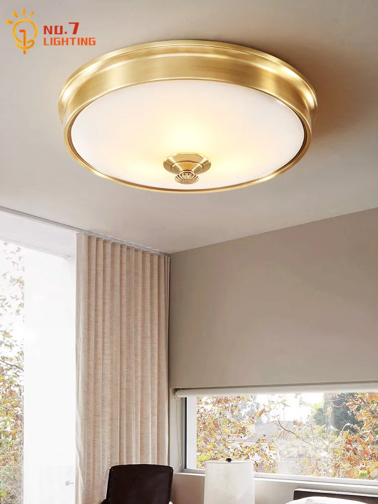 Afralia™ Gold Lustre Copper Ceiling Lamp LED E14 Minimalist Modern Light Fixtures