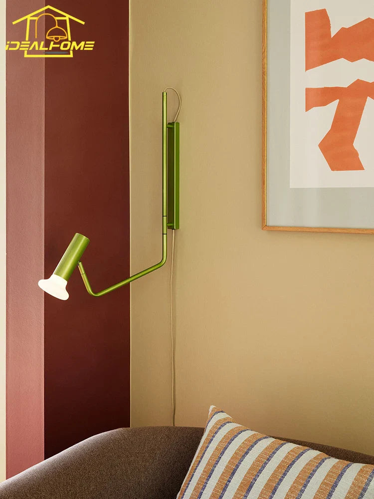 Afralia™ Nordic Designer LED Swing Arm Wall Lamp - Modern Minimalist Adjustable Pole