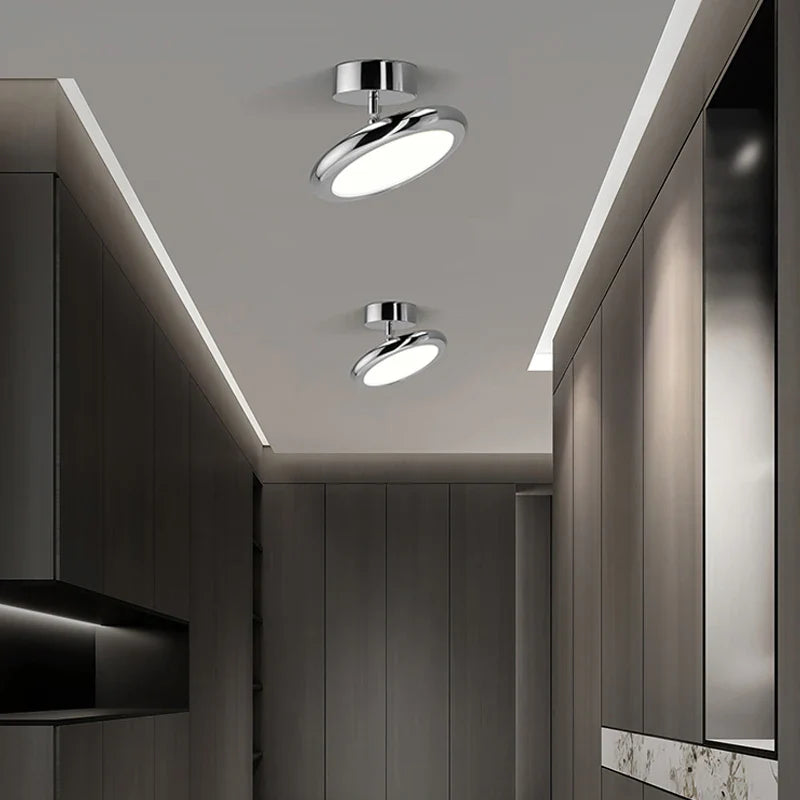 Afralia™ Modern LED Ceiling Lamp for Aisle Corridor Living Room Chandelier, Neutral Light Silver Black