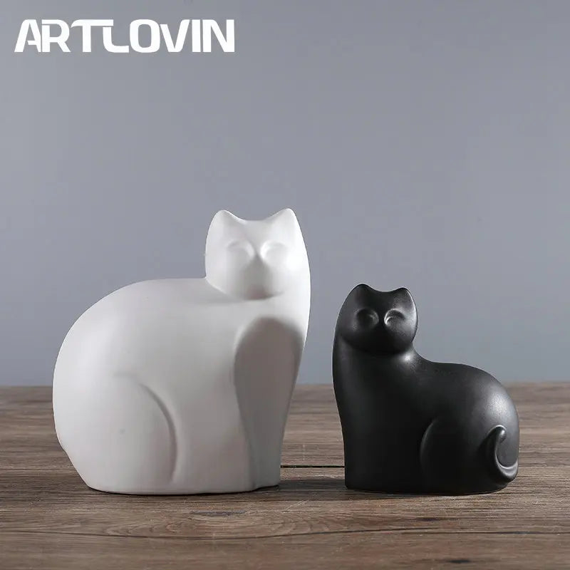 Afralia™ Matte Abstract Polar Bear Bird Figurine Home Decor Porcelain Ornament