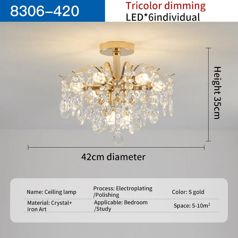 Afralia™ Crystal Chandelier: Luxury French Retro Charm, Modern & Romantic Lighting