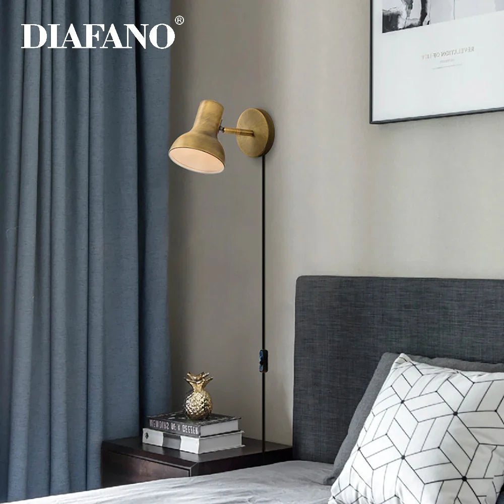 Afralia™ Gold Iron Vintage Wall Lamp, Modern American Style, LED Mirror Light E27